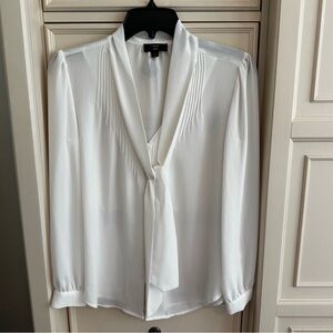 J Crew 365 drapey white blouse NWOT